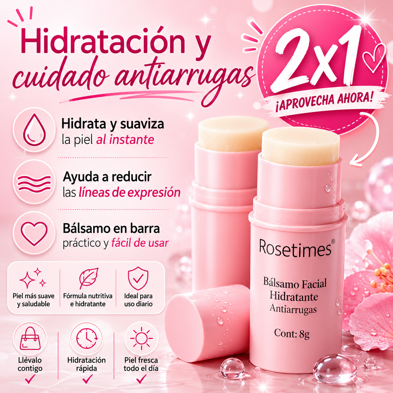 Bálsamo Facial Hidratante Antiarrugas